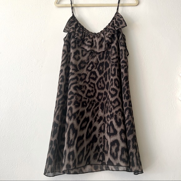 Rapsodia Boho Leopard Print Dress with Sequin and Ruffle Detail - Picture 2 of 3